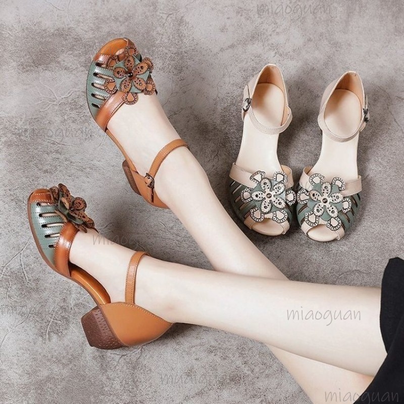Outdoor Lighting Vintage - Kadın Vintage Peep Toe Gladyatör Sandalet
