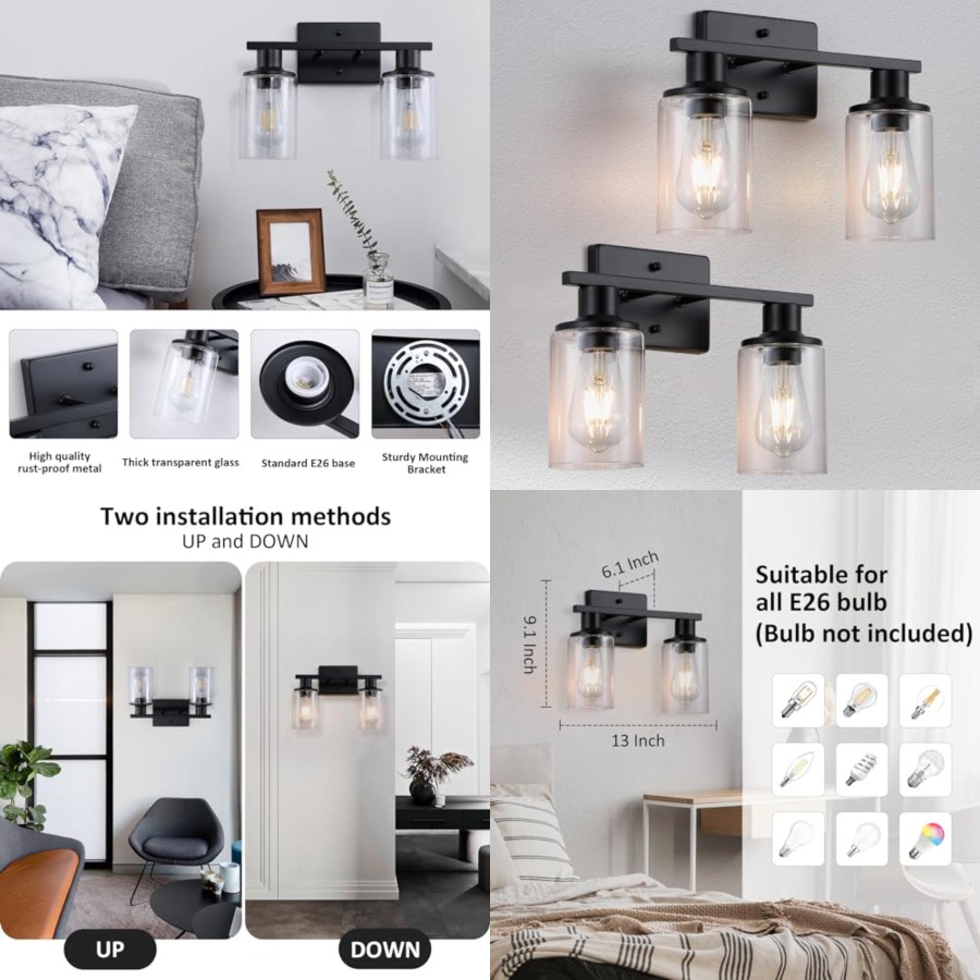 Solar Wall Sconce - Aynanın Üzerindeki Mat Banyo Aydınlatma Armatürleri,