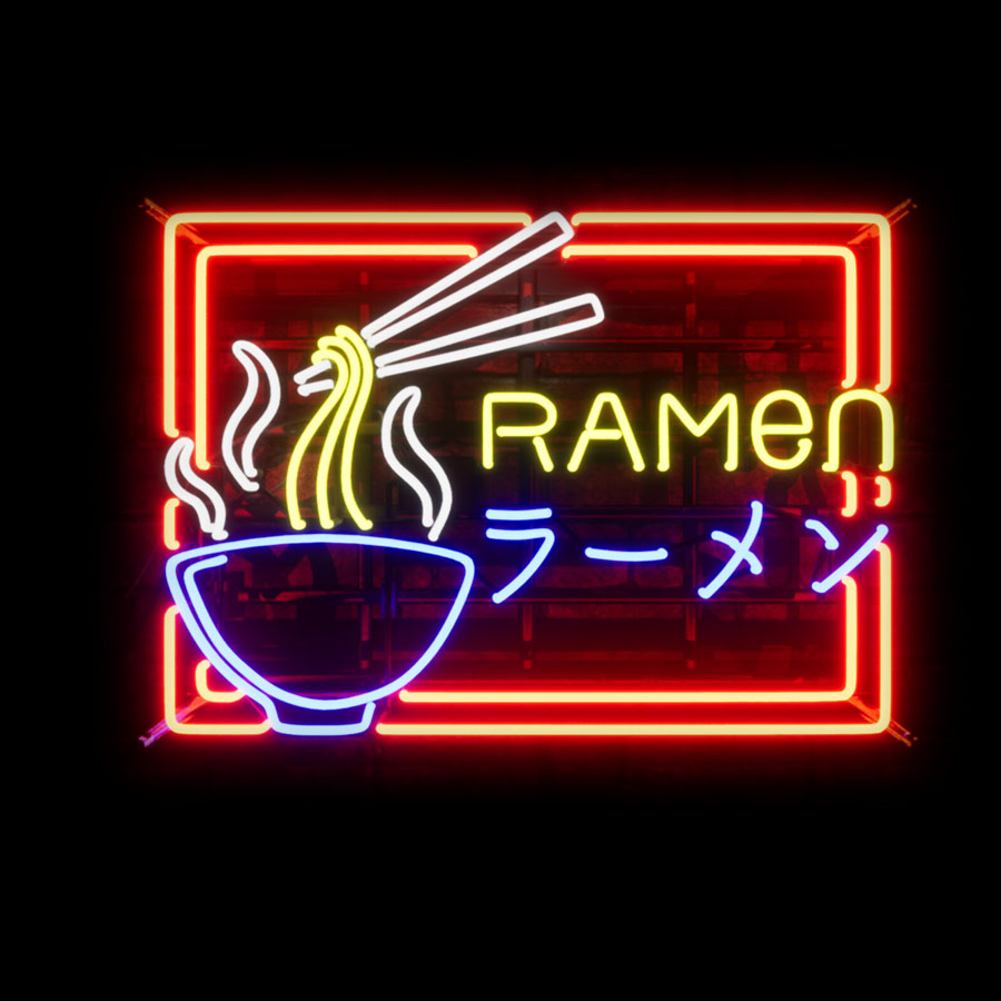 Outdoor Lighting Japan - Neon burcu işık Ramen japonya erişte
