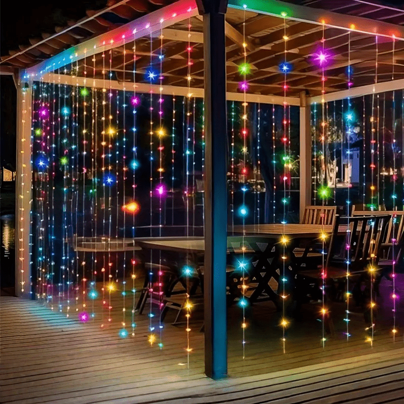 Outdoor Lighting No Wiring - Güneş Enerjili Perde Işık 100/200/300 LED