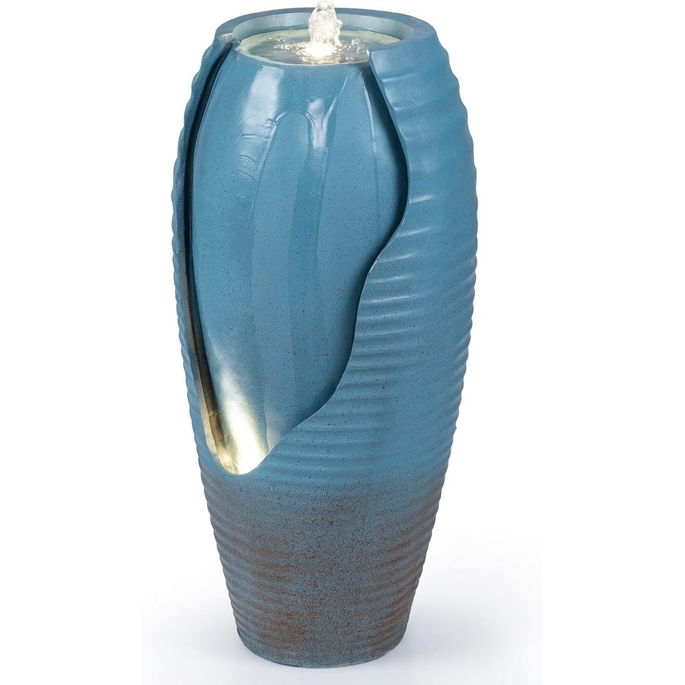 Outdoor Lighting Vintage - Vintage Mavi Çatlak Desenli Kavanoz Şeklinde