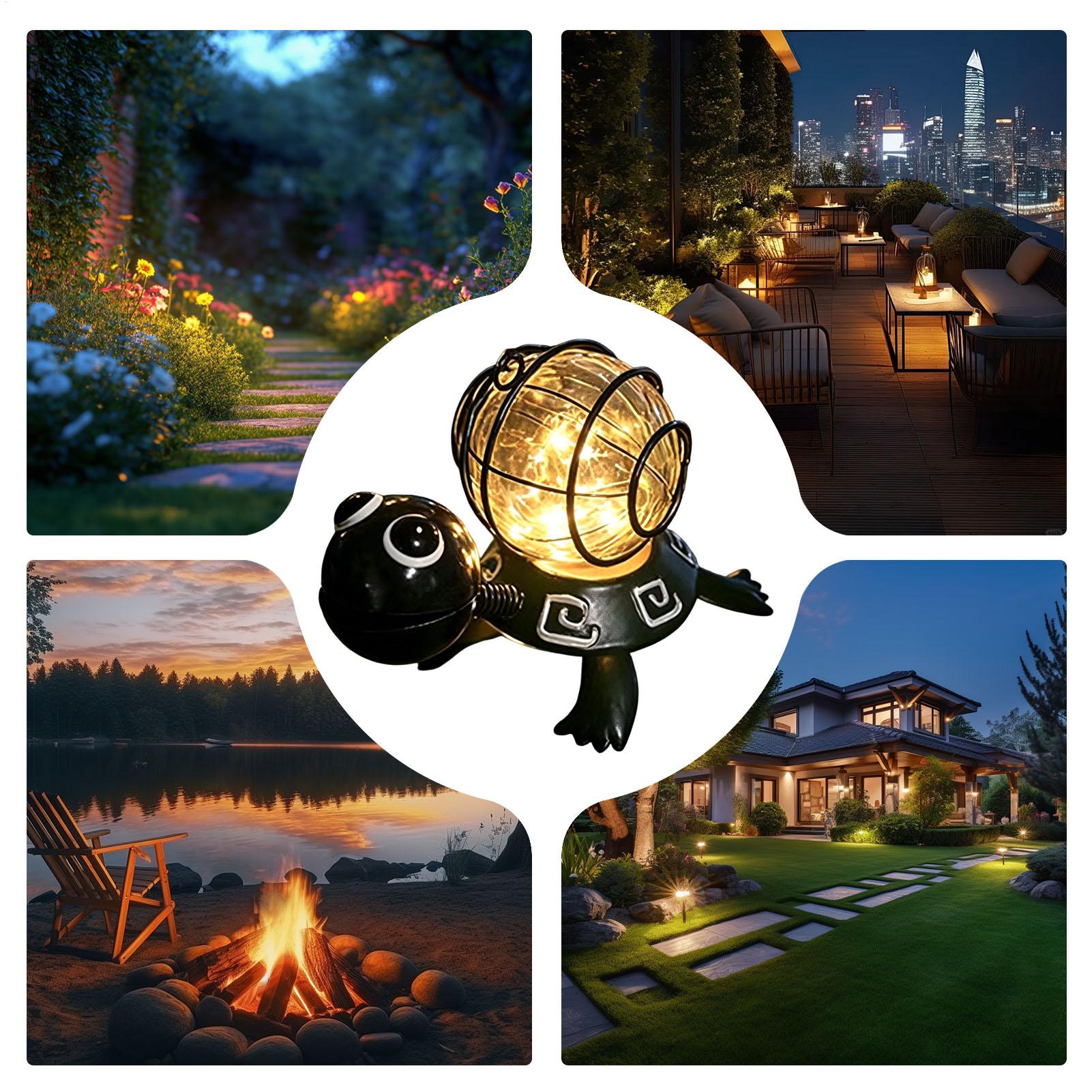 Outdoor Lighting For Patio - Kaplumbağa Şeklinde Güneş Enerjili Bahçe Lambası,