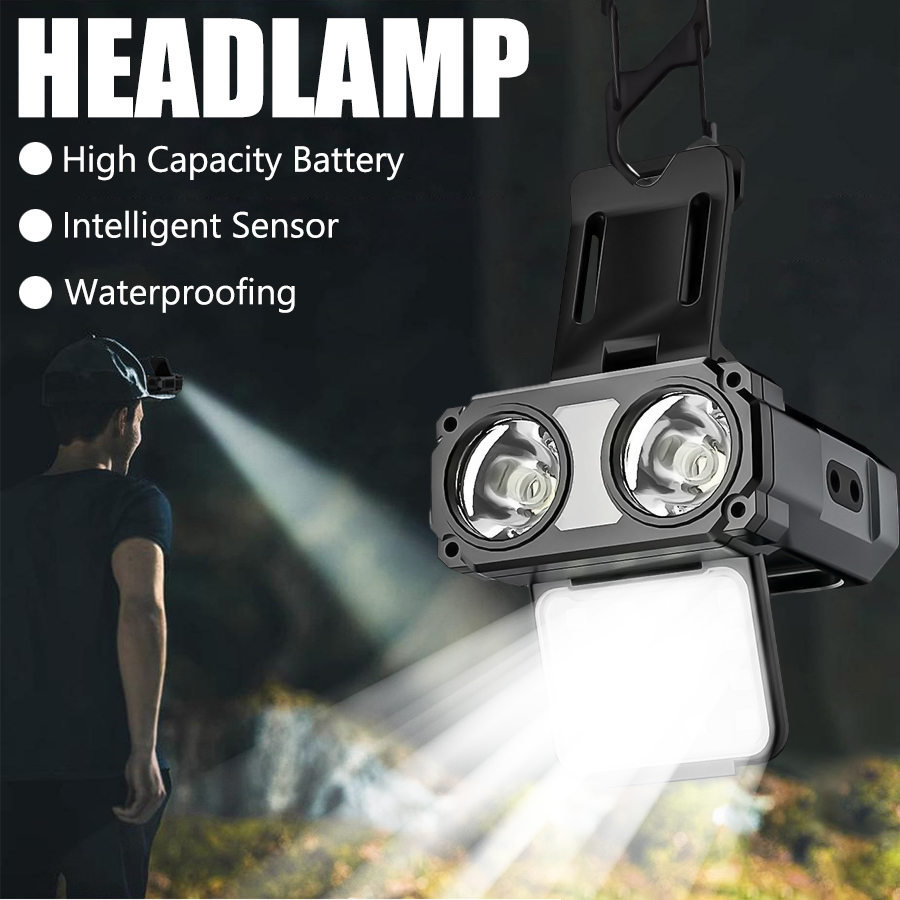 Outdoor Lighting Usb - Sensörlü COB LED Far Başlığı Klipsli