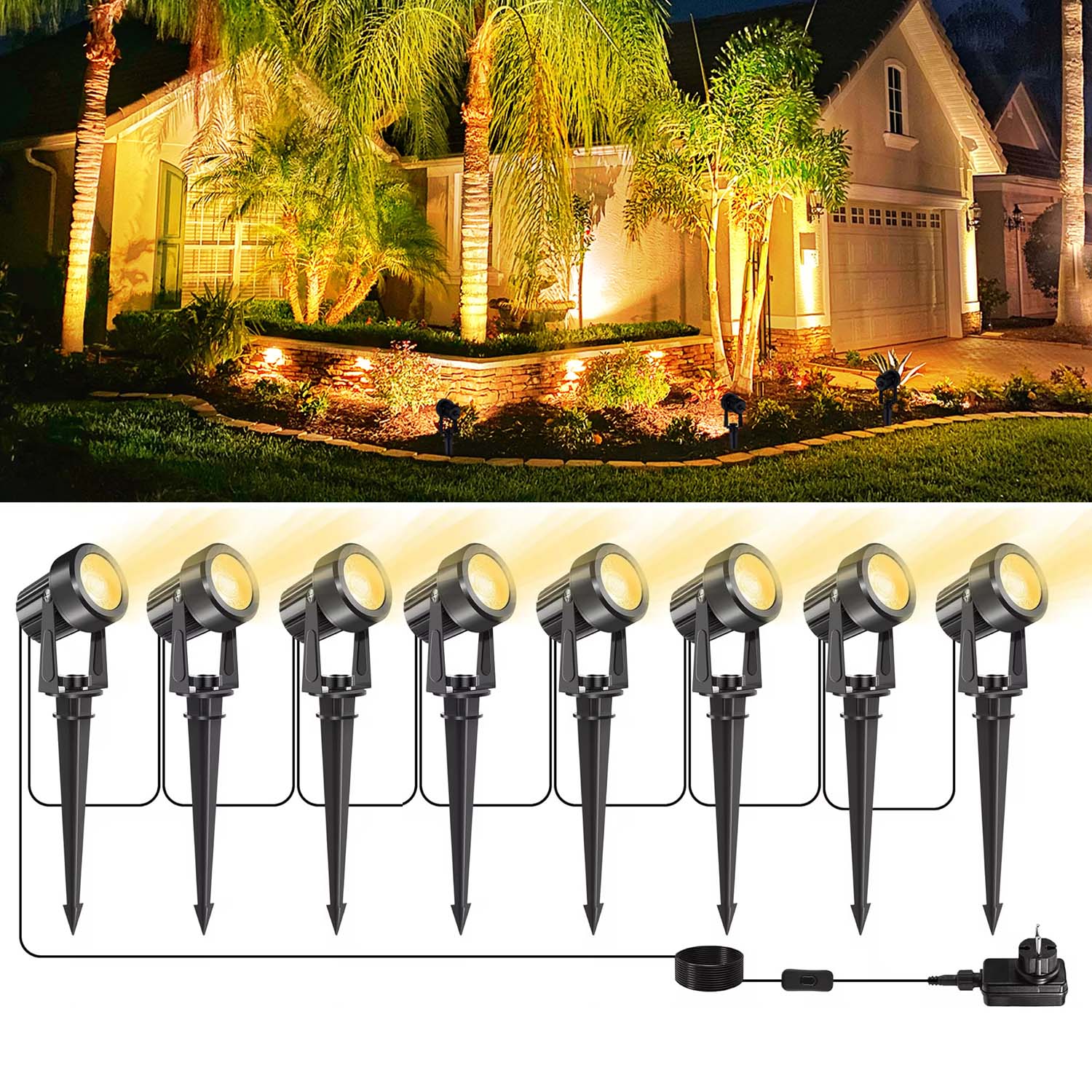 Outdoor Lighting Low Voltage - 4/6/8LEDS 3000K Açık Spot Peyzaj IP65