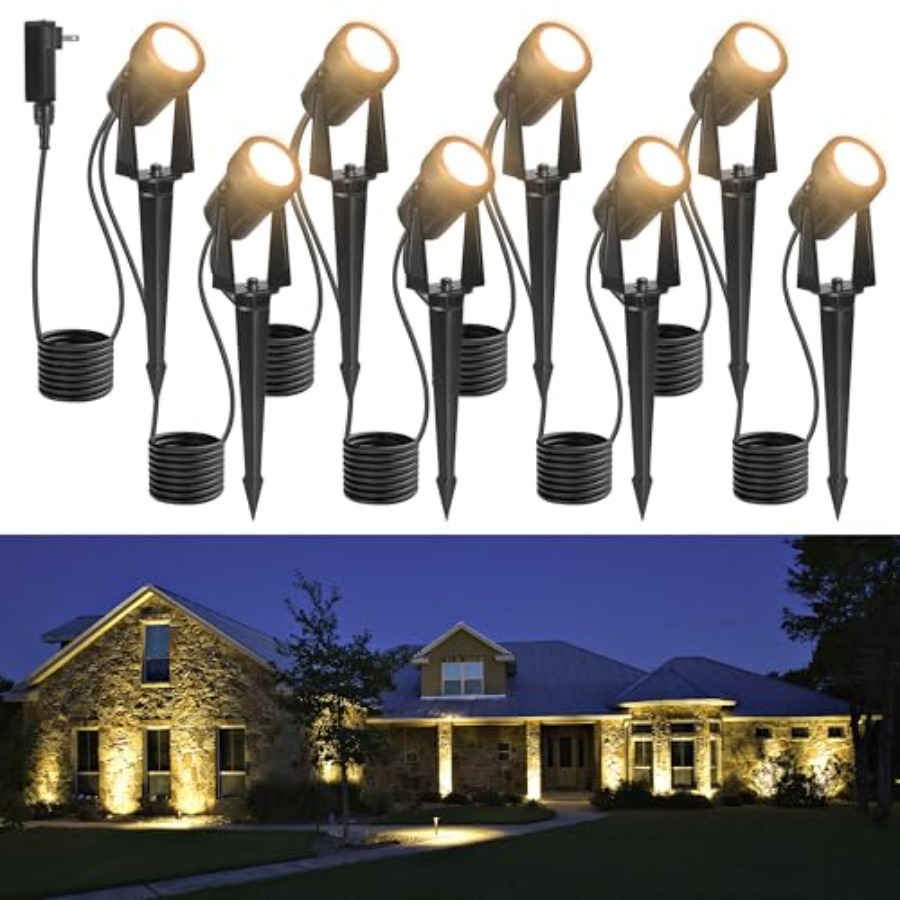 Outdoor Lighting No Wiring - 85.3FT LED Dış Mekan Peyzaj Spot