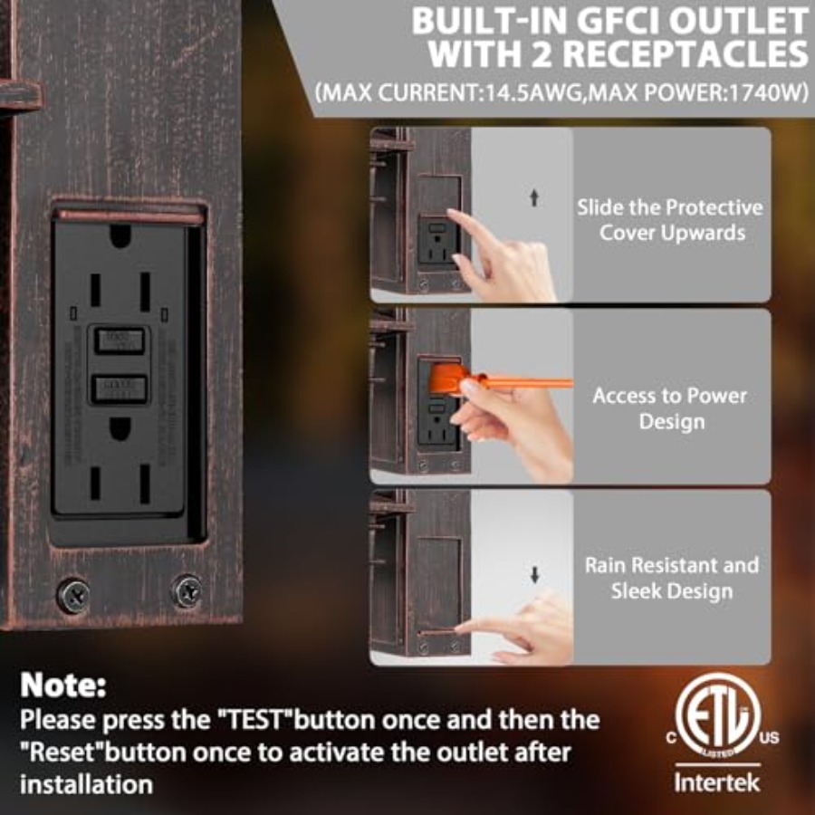 GFCI Prizli Dış Mekan Aydınlat - Solar Wall Sconce incelemesi ve fiyatı
