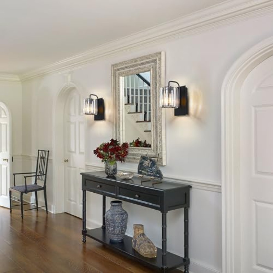 Kristal Duvar Aplikleri, Siyah - Solar Wall Sconce incelemesi ve fiyatı