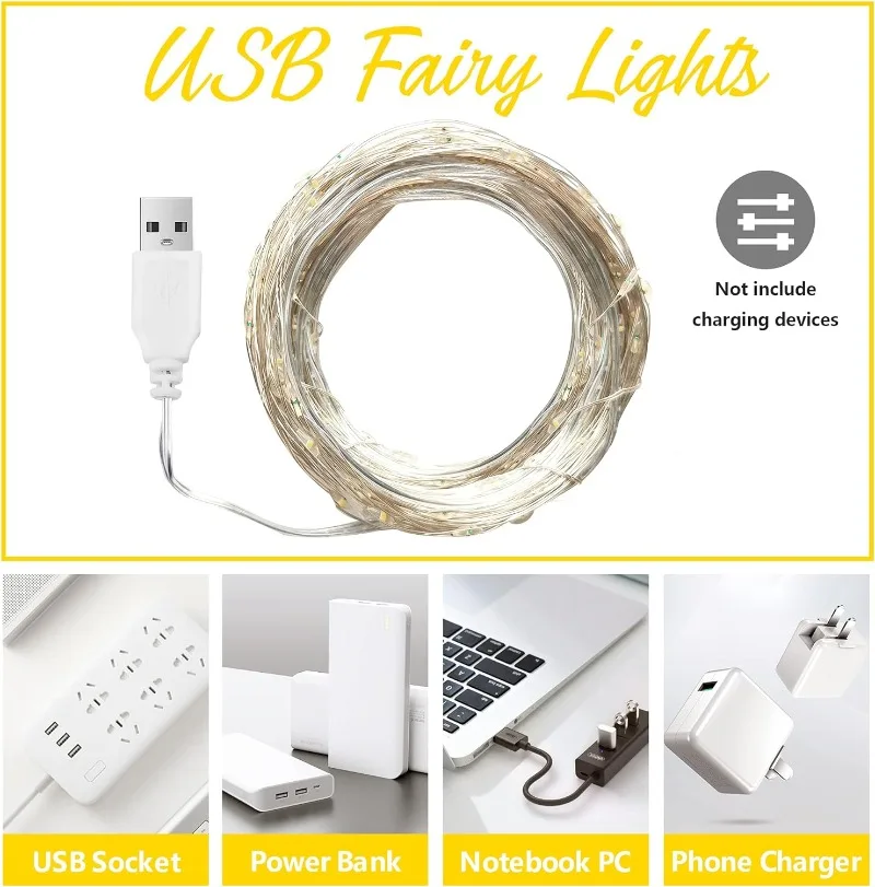 USB LED Dize Işıklar Bakır Güm - Outdoor Lighting No Wiring incelemesi ve fiyatı