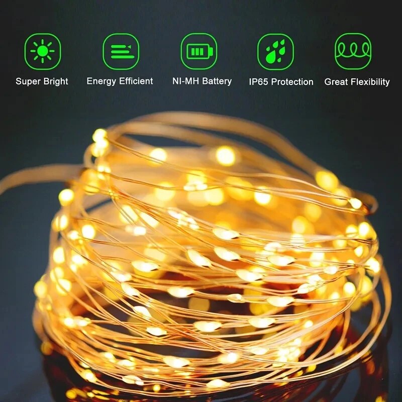 100 LED güneş peri su geçirmez - Outdoor Lighting No Wiring incelemesi ve fiyatı