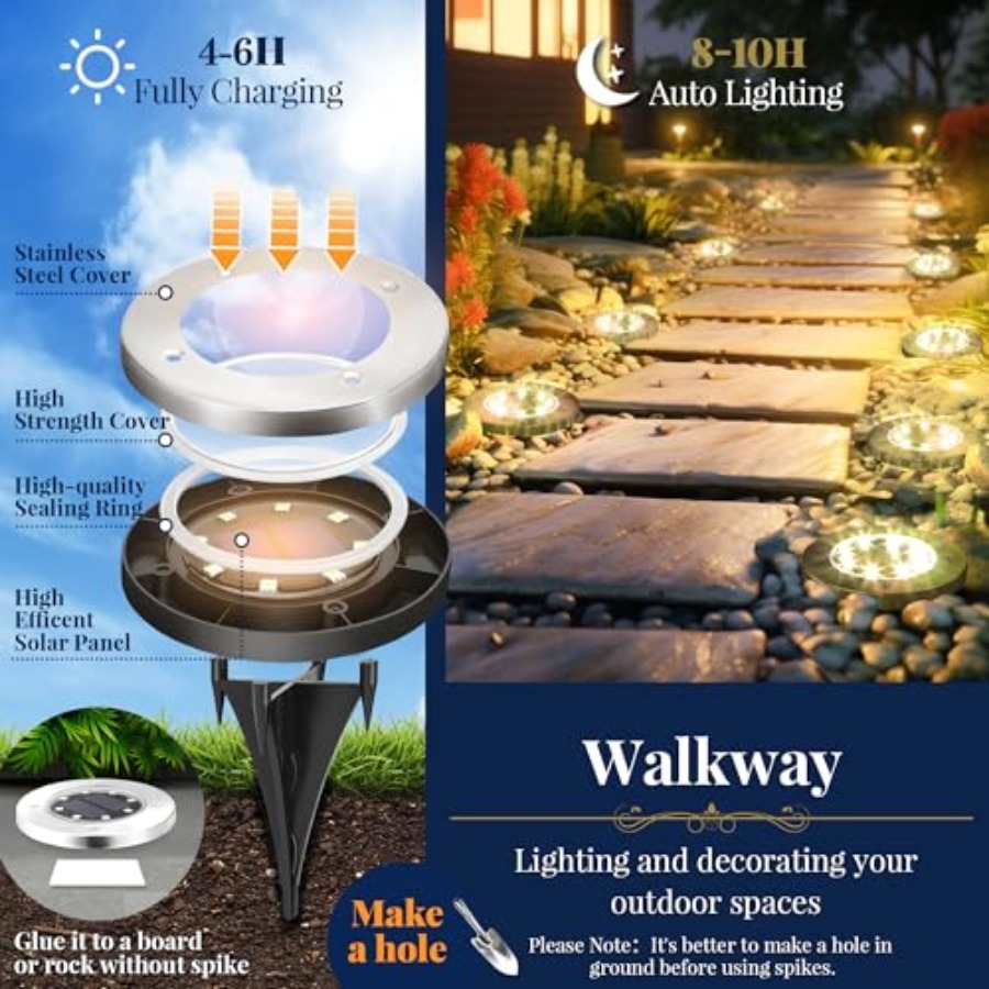 Güneş Enerjili Zemin Lambaları - Outdoor Lighting For Patio incelemesi ve fiyatı